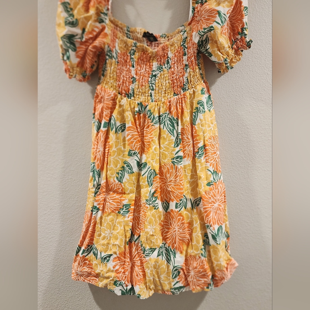 House of Harlow 1960 Floral Orange and Green Dress - Picture 4 of 6